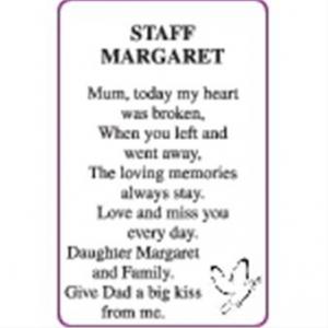 MARGARET STAFF