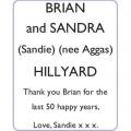 BRIAN and SANDRA (Sandie) (nee Aggas) HILLYARD