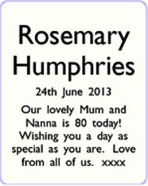 Rosemary Humphries