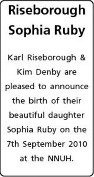 Riseborough Sophia Ruby